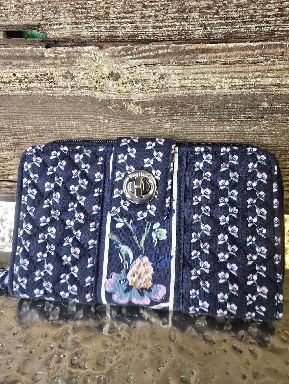Vera Bradley RFID Turnlock Wallet In Perennial Buds Pattern, NWOT